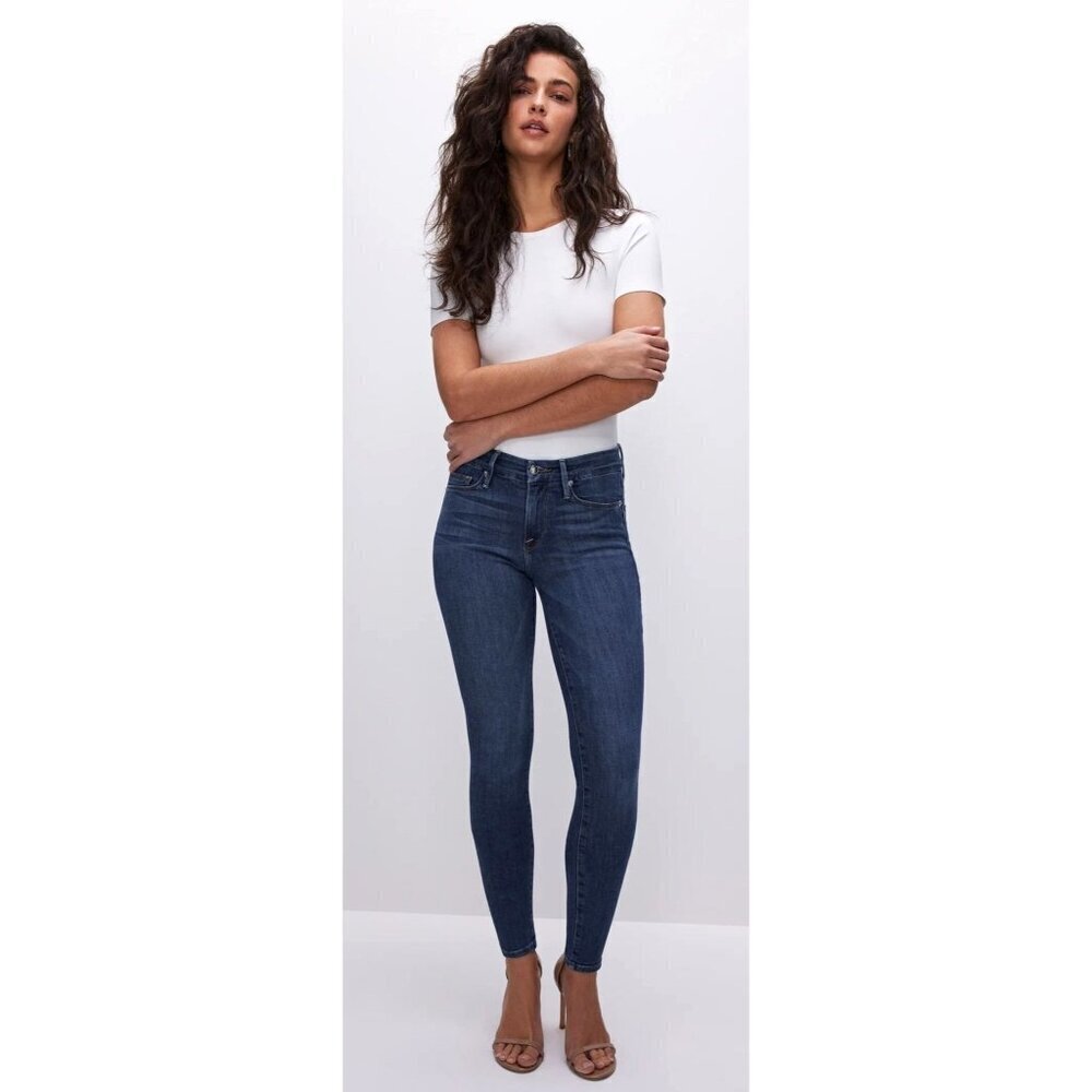 Good American Jeans Women‎ 4 Blue Denim Medium Wash Good Legs Skinny Ankle
